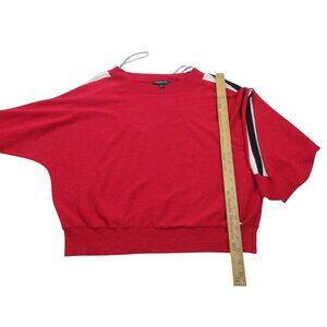 Marc New York Sweater Womens Large Red Knit Dolman Sleeve Boat Neck Pullover